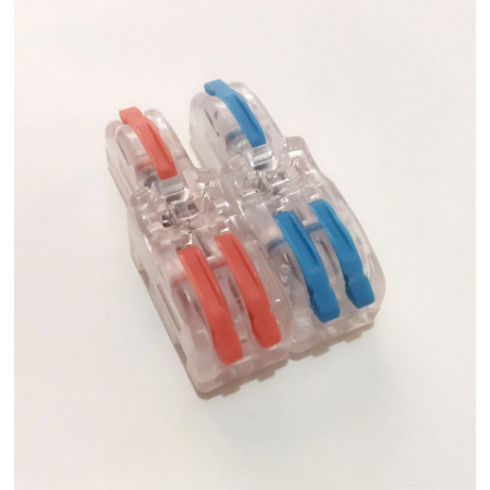 222-F24   Conector de palanca p/ union, 2 entrada, 4 salidas, 4mm²