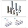 PATB5031   T-BOLT M8*25mm  ancho 19.5mm, para gusset de 45mm, slot 10mm