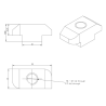 PAN5077  Tuerca M8 con brida de acero, usada con T-BOLT para perfil de aluminio