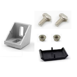 PAGS1036   Set  interior bracket for aluminum profile 45mm (Gusset) 4545E-10