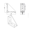 PABL1063   Bracket de esquina interior 45*90mm.para perfil de aluminio 45mm (Gusset) 4545E-10