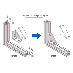 PABL1063   Bracket de esquina interior 45*90mm.para perfil de aluminio 45mm (Gusset) 4545E-10