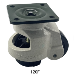 PAC120K   Adjustable leveling wheel with lock and flange mounting, 1000kg
