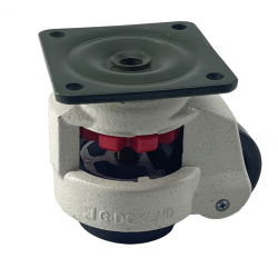 PAC60F    Adjustable leveling wheel with lock and flange mounting, 250kg, elephant foot