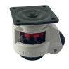 PAC60F    Rueda niveladora ajustable con bloqueo y montaje tipo brida, 250kg, (pata de elefante)