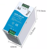 NDR-120-24    Power supply 24 VCD, 10 A, 240 watts, riel din mounting