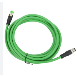Conector macho M12, 4 pines, ARJ45, longitud de 5 metros