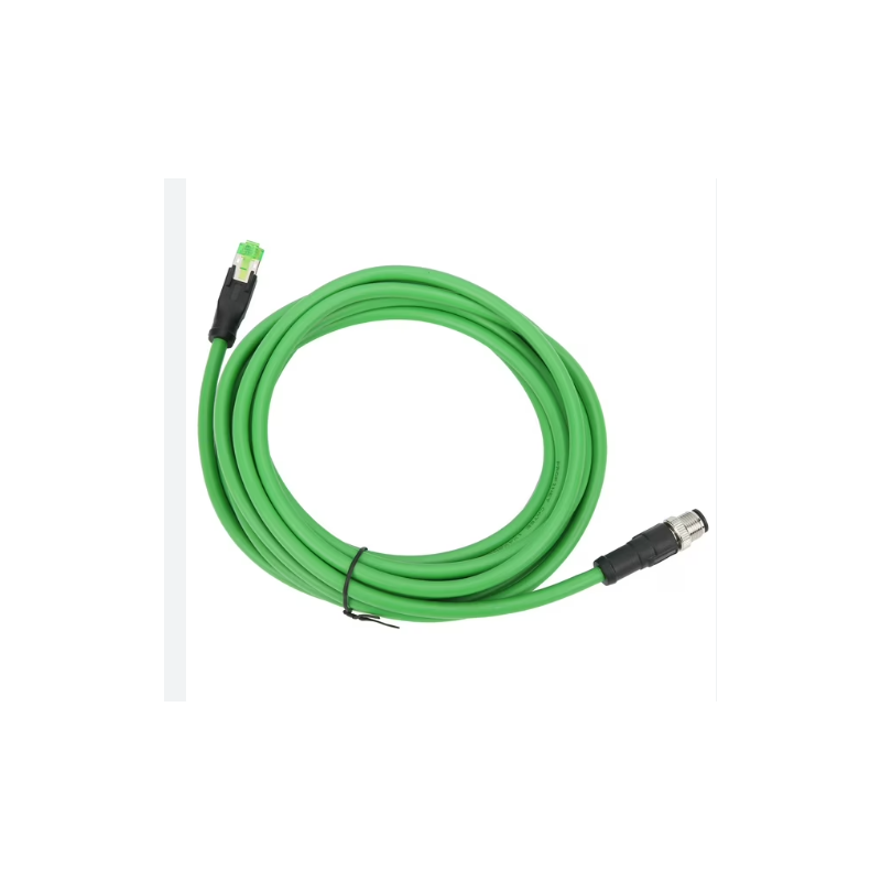 Conector macho M12, 4 pines, ARJ45, longitud de 5 metros
