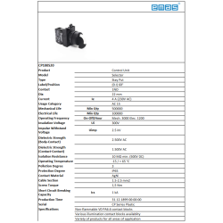 CP100S20   Selector plastico 2 posiciones,+1 contacto NA  Enclavado