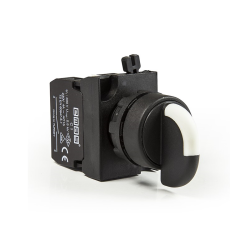 CP101S31   plastic selector, 3 positions,+1 contact NO stay put, +1 contact NO spring return