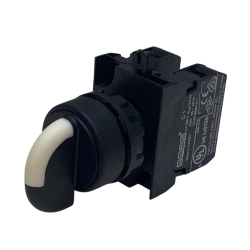 CP101S31   Selector plastico 3 posiciones,+1 contacto NA  enclavado, +1 contacto NA regreso por resorte