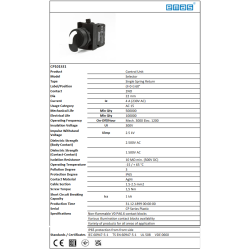 CP101S31   plastic selector, 3 positions,+1 contact NO stay put, +1 contact NO spring return