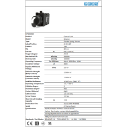CP101S32   Selector plastico 3 posiciones,+2 contactos NA  regreso por resorte