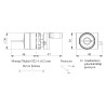 CP100AC20   Selector plastico 2 posiciones con llave,+1 contacto NA  Enclavado