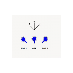 CP102AC30   plastic selector, 3 positions with key, +1 contact NO stay put, +1 contact NC, stay put