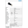 CP102AC30   plastic selector, 3 positions with key, +1 contact NO stay put, +1 contact NC, stay put