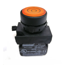 CP100FS  Yellow stay put plastic Push button, 1 N.O. contact