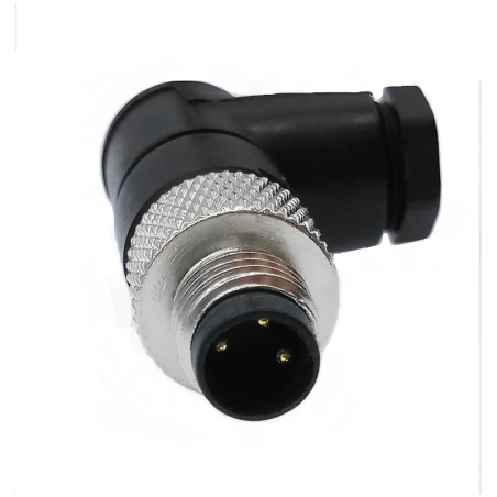 CDCM-M8A3P    Conector armable macho M8, en ángulo 3 pines