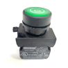 CP100FY  Boton pulsador plástico enclavado verde, 1 contacto N.A