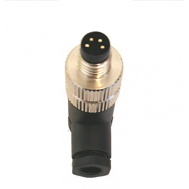 CDCM-M8A4P    Conector armable macho M8, en ángulo 4 pines