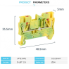 JPT 2.5-PE   Push-in terminal block, for ground 2.5mm, L48.5/H35.5/W5.2 mm