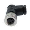 CDCH-M8A3P    Conector armable hembra M8, en ángulo 3 pines