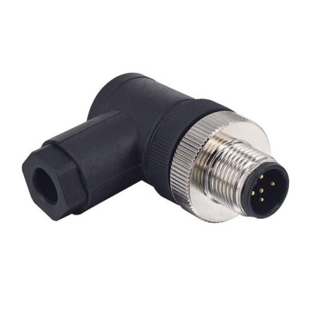 CDCM-M12A5P    M12 male field connector, angled 5 pins, PG9