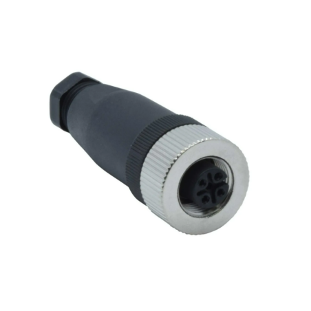 CDCH-M12R5P    Conector armable hembra M12, recto 5 pines, PG9