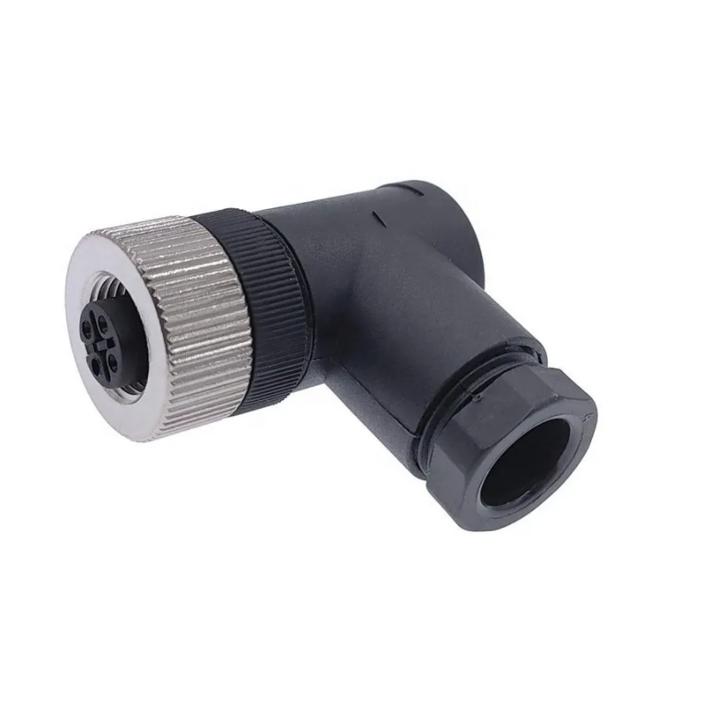 CDCH-M12A4P    M12 female field connector, angled 4 pins, PG9