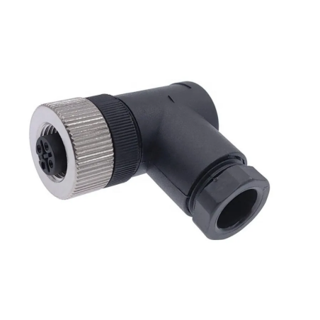 CDCH-M12A5P    Conector armable hembra M12, en angulo 5 pines, PG9