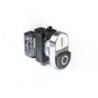 CM102K21HB    Boton pulsador metalico doble 0-1 +1 NA + 1 NC, blanco-negro