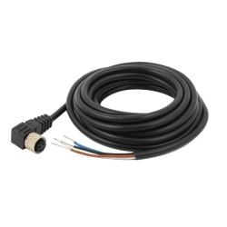 CHM8-A4P5M-B M8 female cable, 4 pin, angled, 5m cable, black