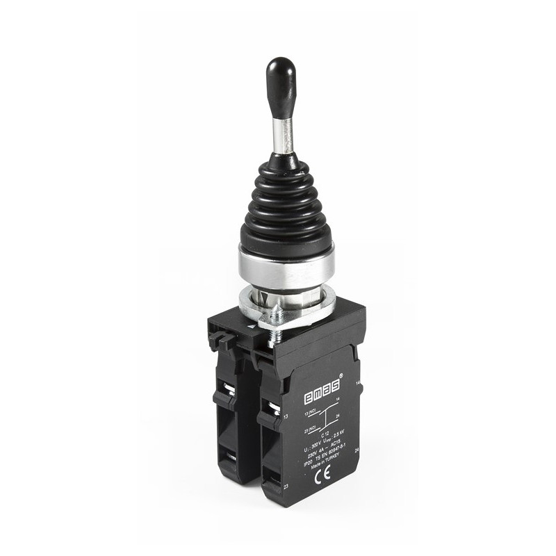 CM707DJ40    Joystick metalico, 4 posiciones contactos N.A., enclavados