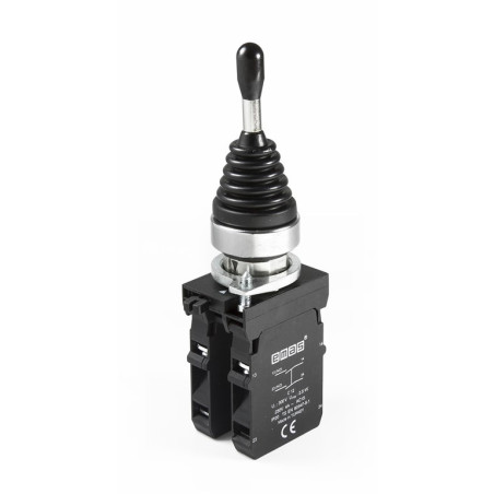 CM707DJ40    Joystick metalico, 4 posiciones contactos N.A., enclavados