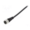 CHM12-R4P5M-B    Cable hembra M12, 4 pines, recto, cable de 5mts, negro