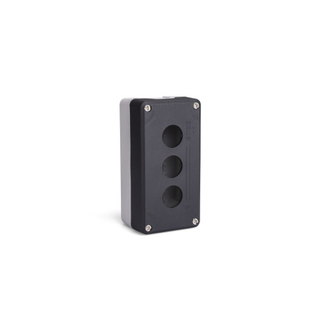 P3BOS    Caja plastica 3 botones de 22mm, negro-gris montaje en caja