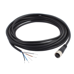 CHM12-R5P5M-B M12 female cable, 5 pin, straight, 5m cable, black