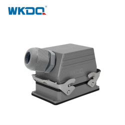 WHE48C   Conector heavy duty 24pins,salida lateral,base corta,2 palancas