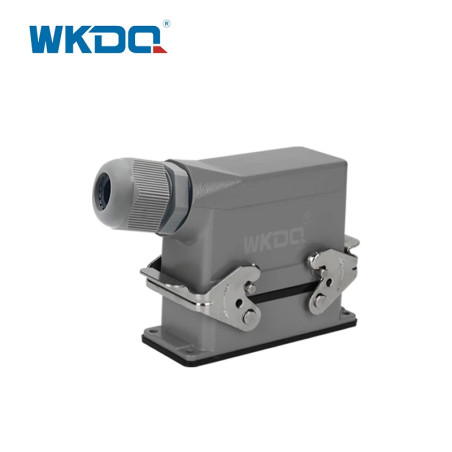 WHE16C   Conector heavy duty 16pins,salida lateral,base corta,2 palancas