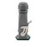 WHE04D   Conector heavy duty 4pins+tierra,salida superior,base corta